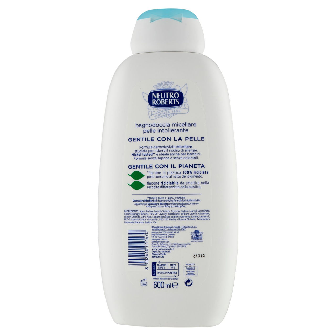 Neutro Roberts dermazero micellare Bagnodoccia 600 ml