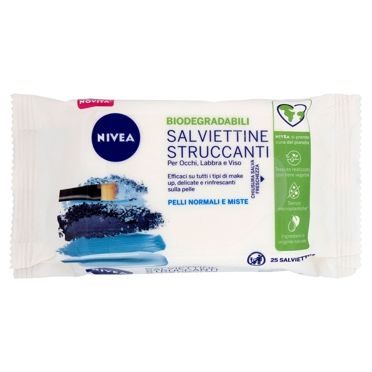 Nivea Biodegradabili Salviettine Struccanti Pelli Normali e Miste 25 pz