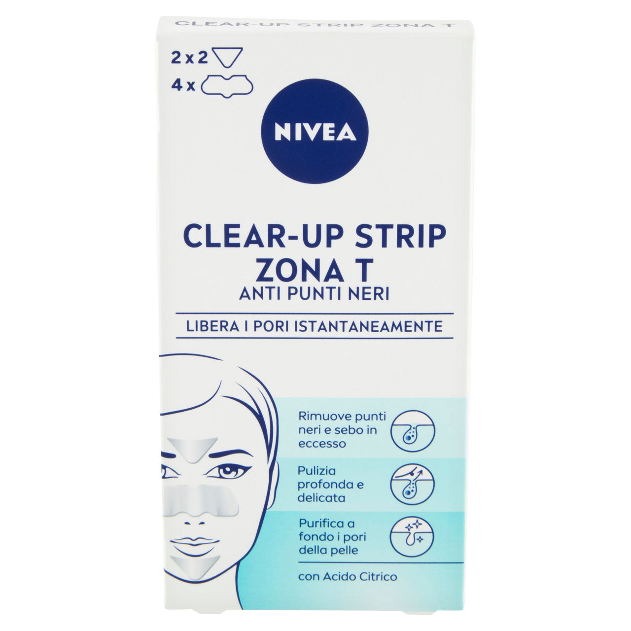 Nivea Clear-Up Strip Zona T Anti Punti Neri 6 pz