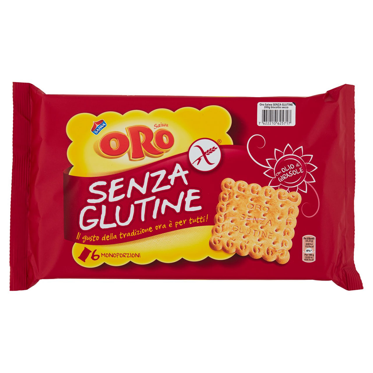 Oro Saiwa biscotti secchi Senza Glutine  -  6 x 33,33 g