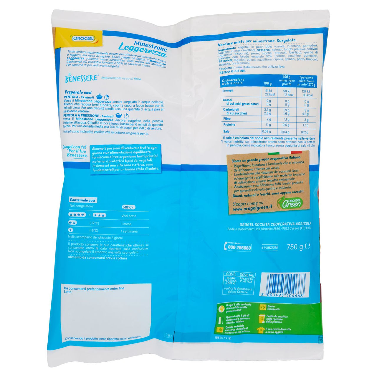Orogel Benessere Leggerezza Minestrone Surgelato