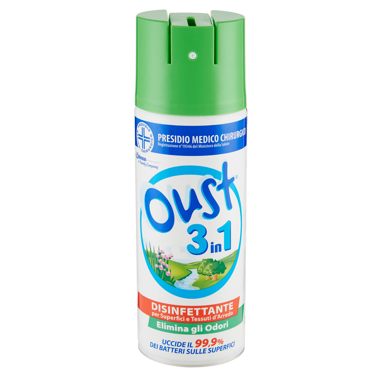 Oust 3 in 1 Spray Disinfettante 400 ml, Uccide il 99,9% dei Batteri ed Elimina gli Odori