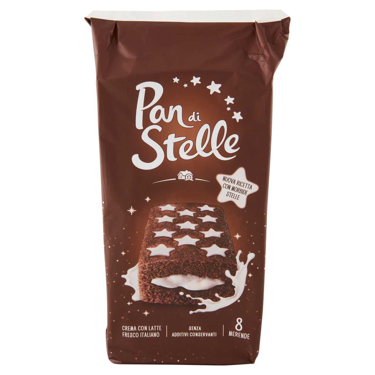 Pan di Stelle Merenda Pan di Spagna al Cacao e Crema al Latte 8 pezzi 280g