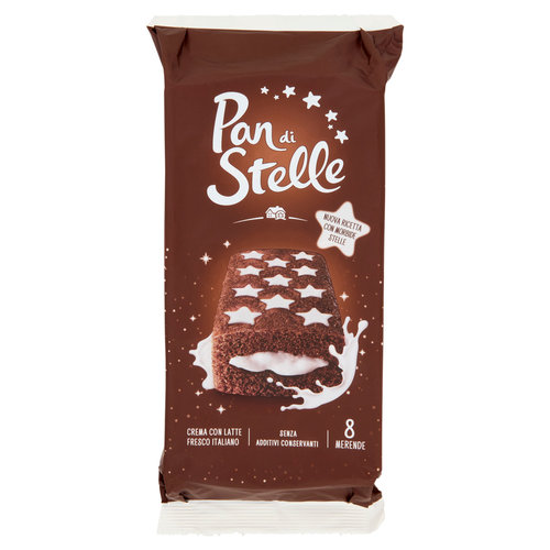Pan di Stelle Merenda Pan di Spagna al Cacao e Crema al Latte 8 pezzi 280g