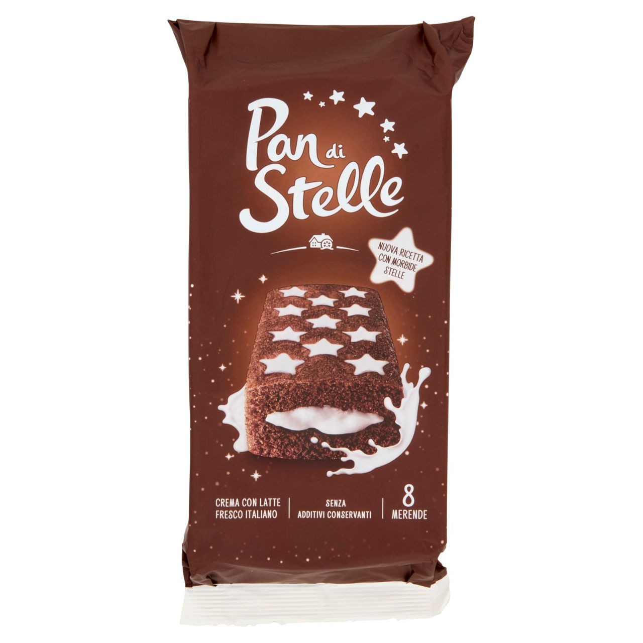 Pan di Stelle Merenda Pan di Spagna al Cacao e Crema al Latte 8 pezzi 280g