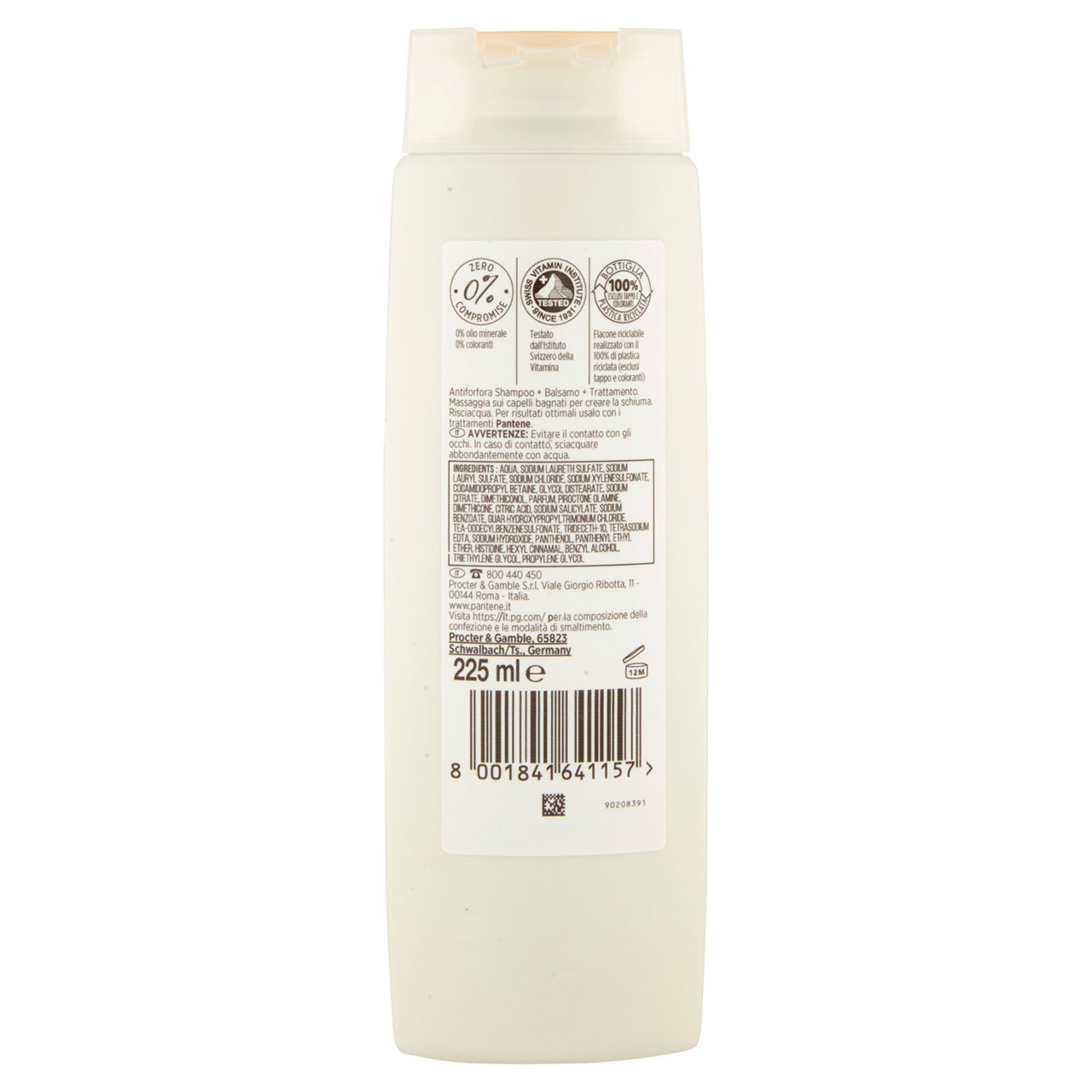 Pantene Shampoo Balsamo Trattamento 3in1 Antiforfora 225 ml