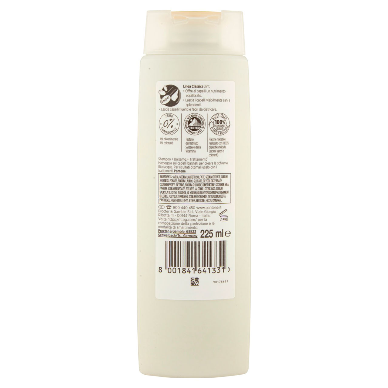 Pantene Shampoo Balsamo Trattamento 3in1 Linea Classica 225 ml