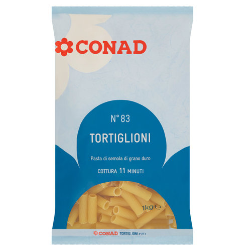 Pasta di semola di grano duro N°83 Tortiglioni 1 kg Conad