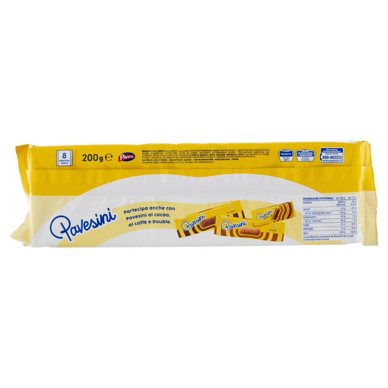 Pavesi Pavesini Classici Snack Goloso Biscotti Leggeri per Colazione Tiramisù 200g