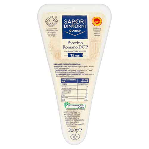 Pecorino Romano DOP Stagionatura minima 12 mesi 300 g Sapori & Dintorni Conad