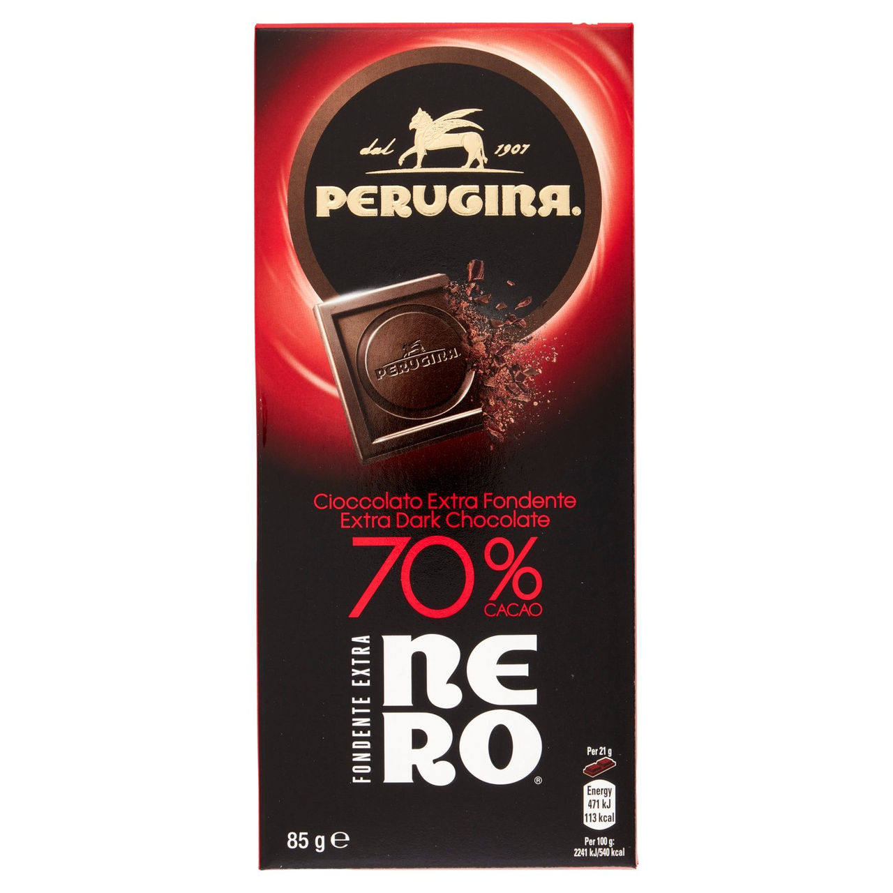 PERUGINA Nero Fondente Extra 70% Tavoletta Cioccolato Fondente 85g