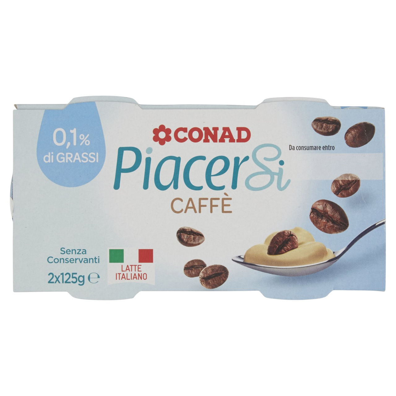 Piacersi 0,1% di Grassi Caffè 2x125 g Conad