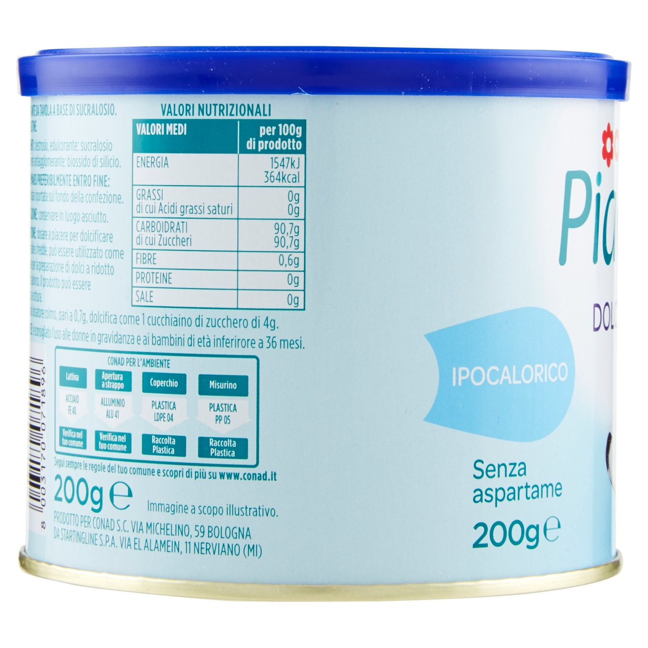 Piacersi Dolcificante 200 g Conad