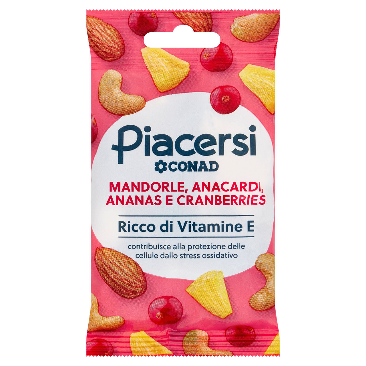 Mandorle, Anacardi, Ananas e Cranberries 40g Conad