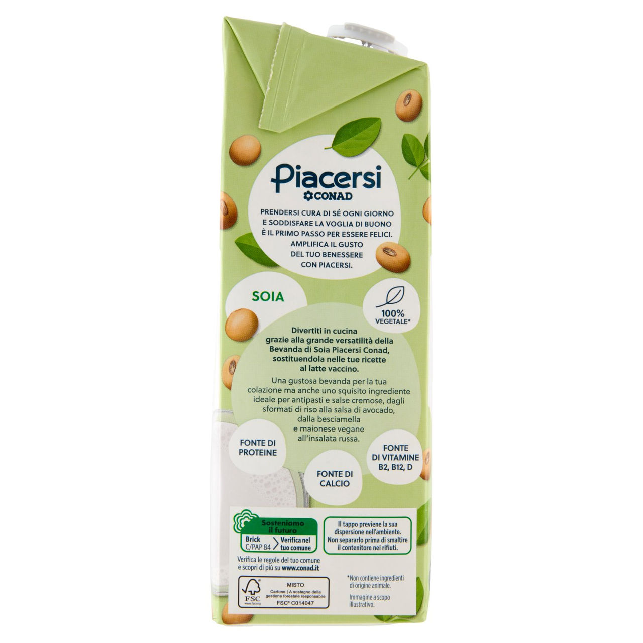 PIACERSI CONAD Soia Zero Zuccheri 1 l