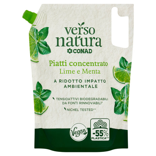 Piatti Concentrato Lime e Menta Ricarica 1 l Verso Natura Conad