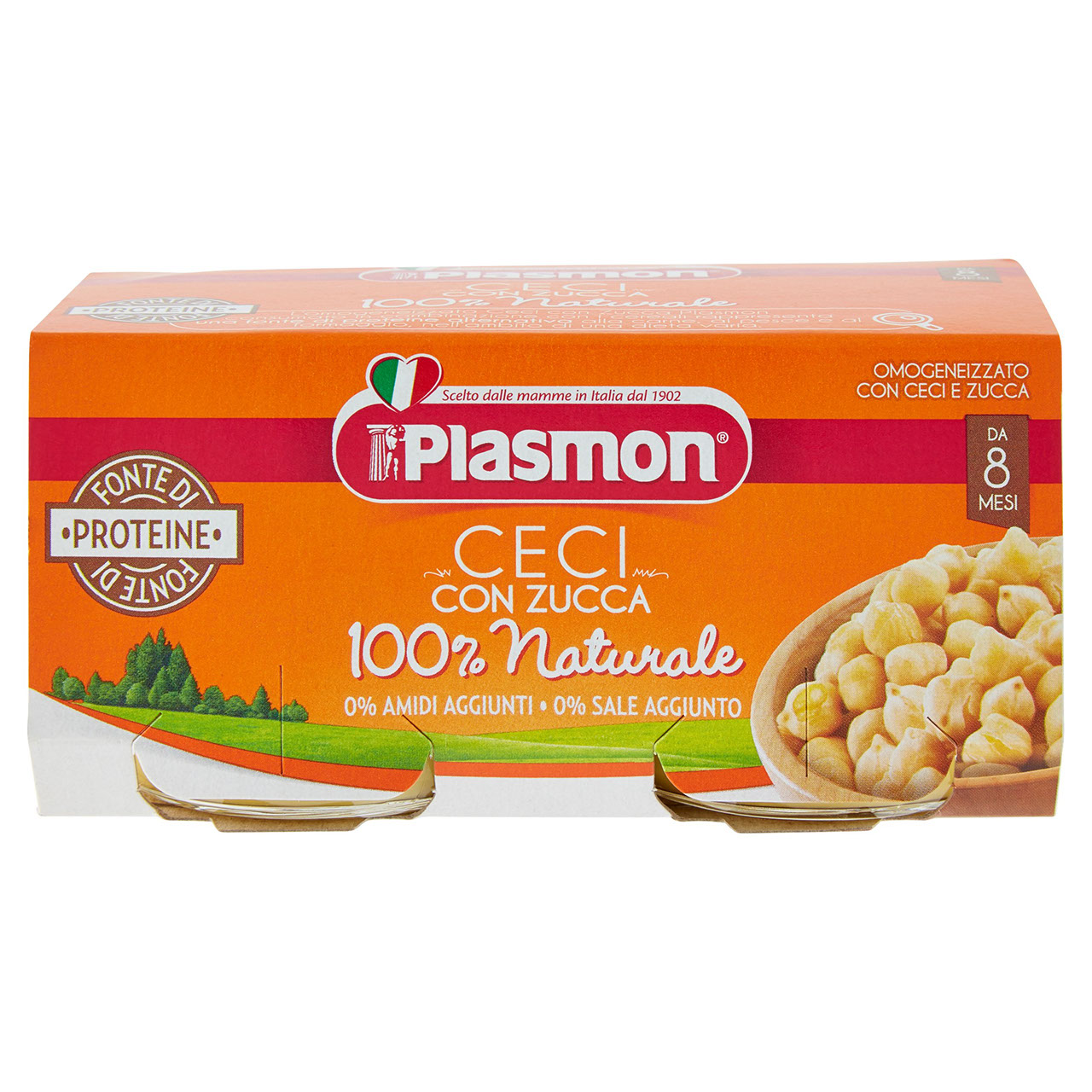 Plasmon Ceci con Zucca Omogeneizzato con Ceci e Zucca 2 x 80 g