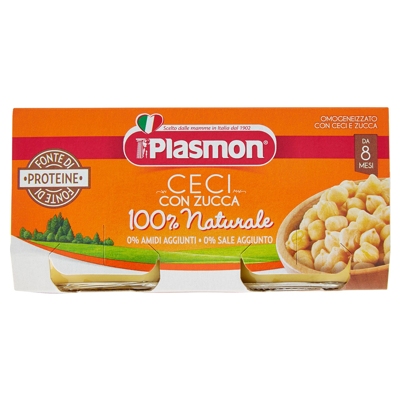 Plasmon Ceci con Zucca Omogeneizzato con Ceci e Zucca 2 x 80 g