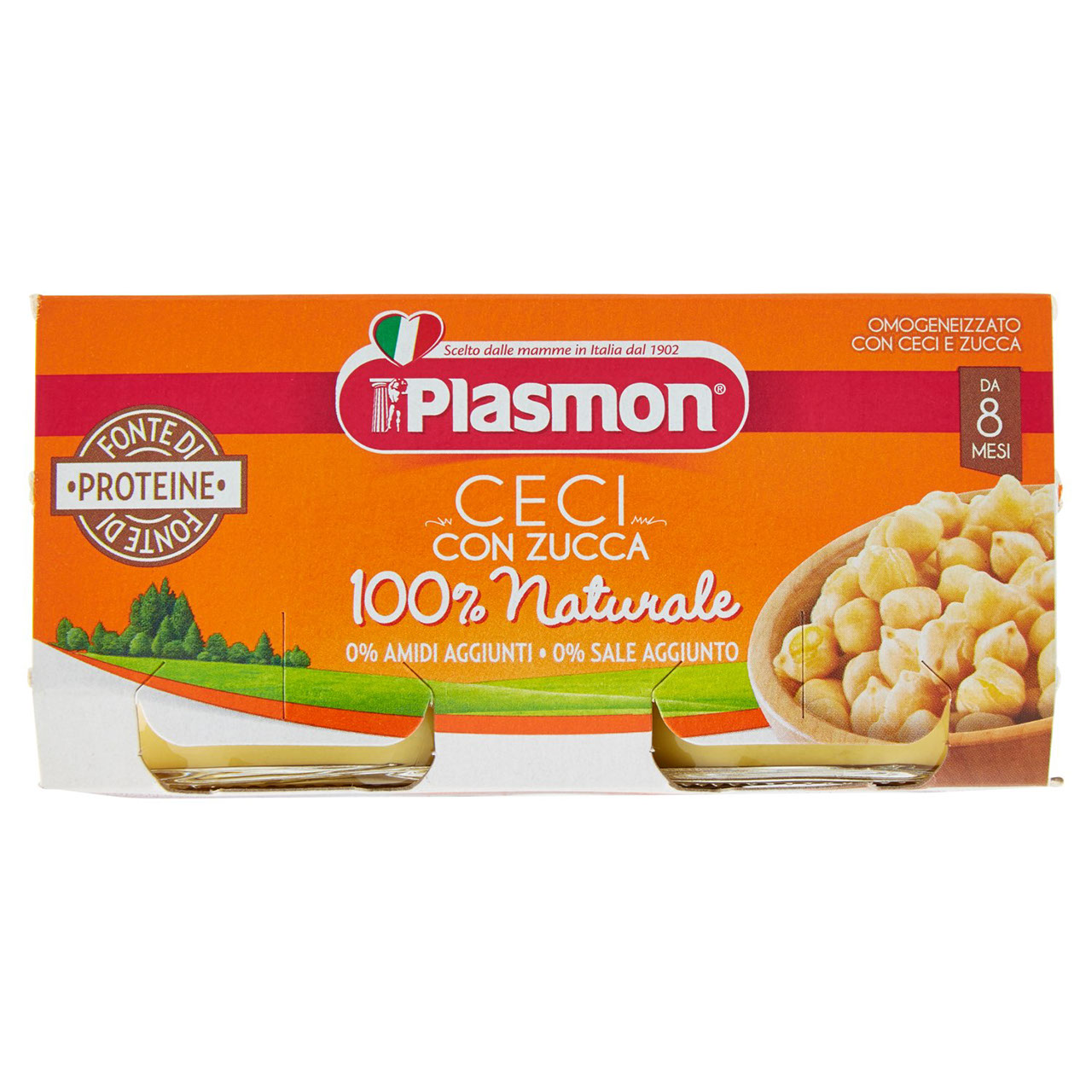 Plasmon Ceci con Zucca Omogeneizzato con Ceci e Zucca 2 x 80 g