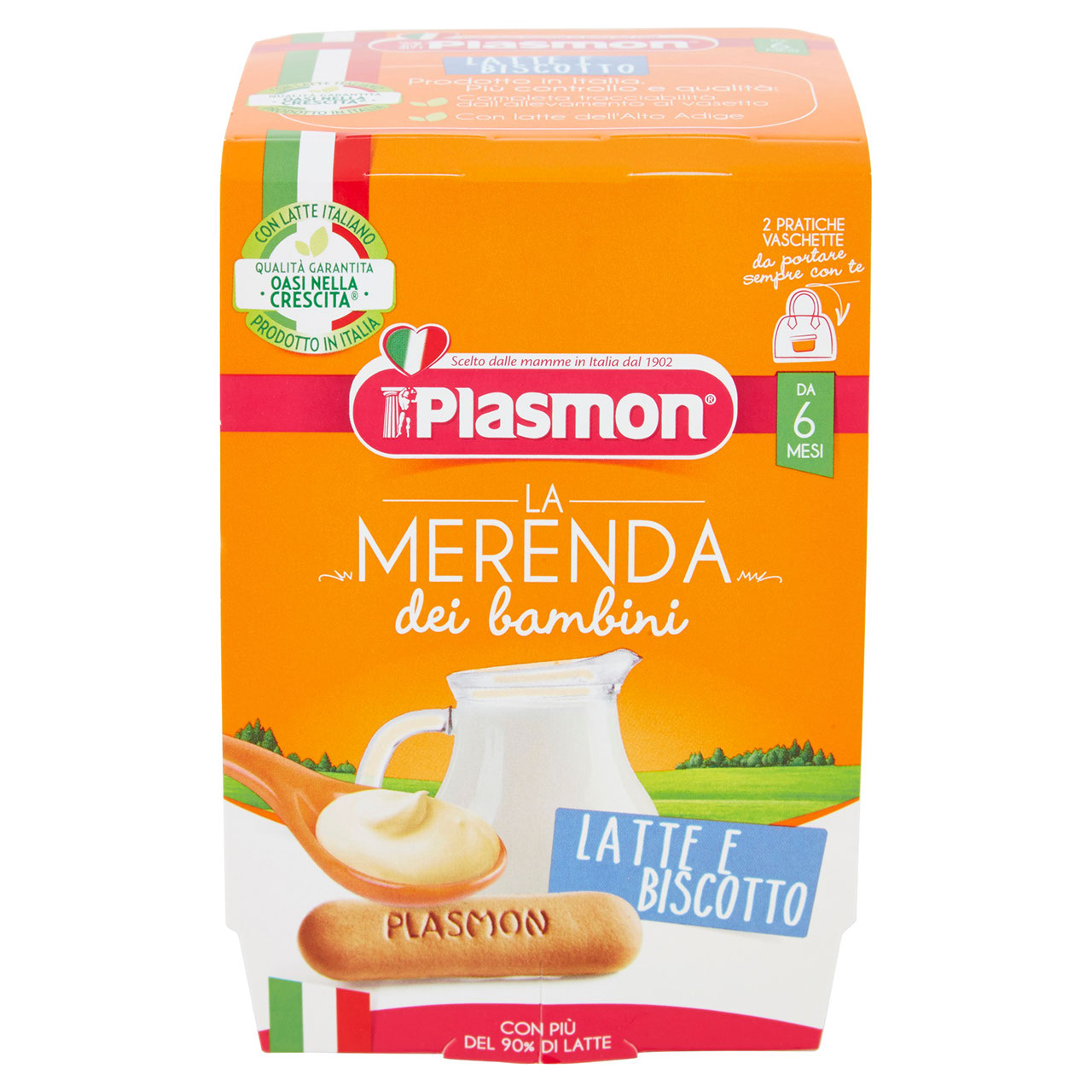 Plasmon la Merenda dei bambini Latte e Biscotto 2 x 120 g