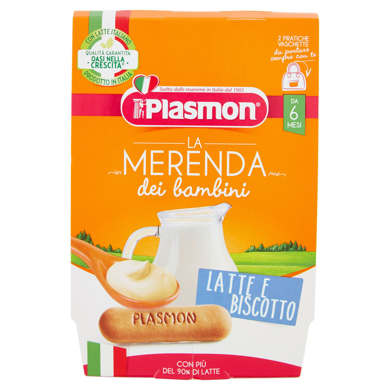 Plasmon la Merenda dei bambini Latte e Biscotto 2 x 120 g