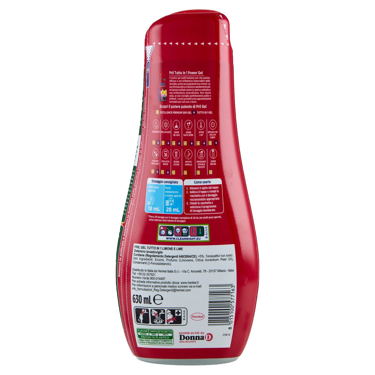 PRIL All in 1 Gel Limone 630 mL