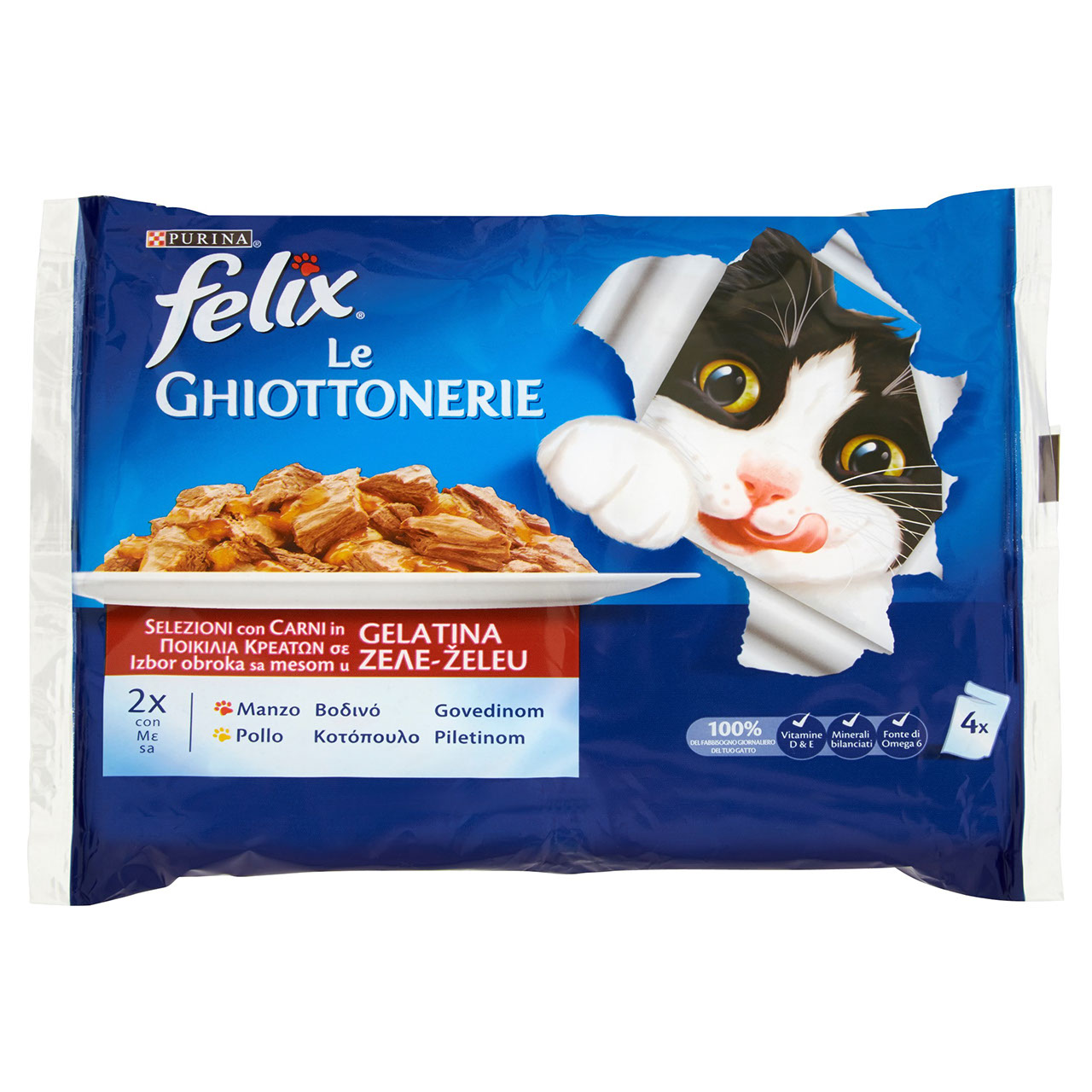 Purina Felix Le Ghiottonerie Manzo Pollo Gelatina