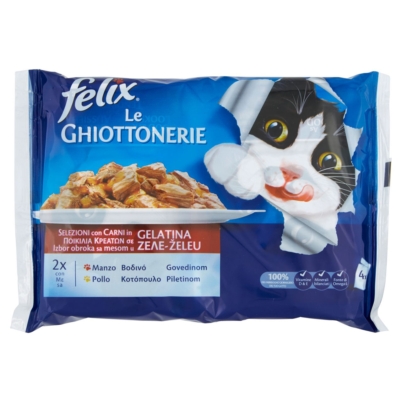 Purina Felix Le Ghiottonerie Manzo Pollo Gelatina