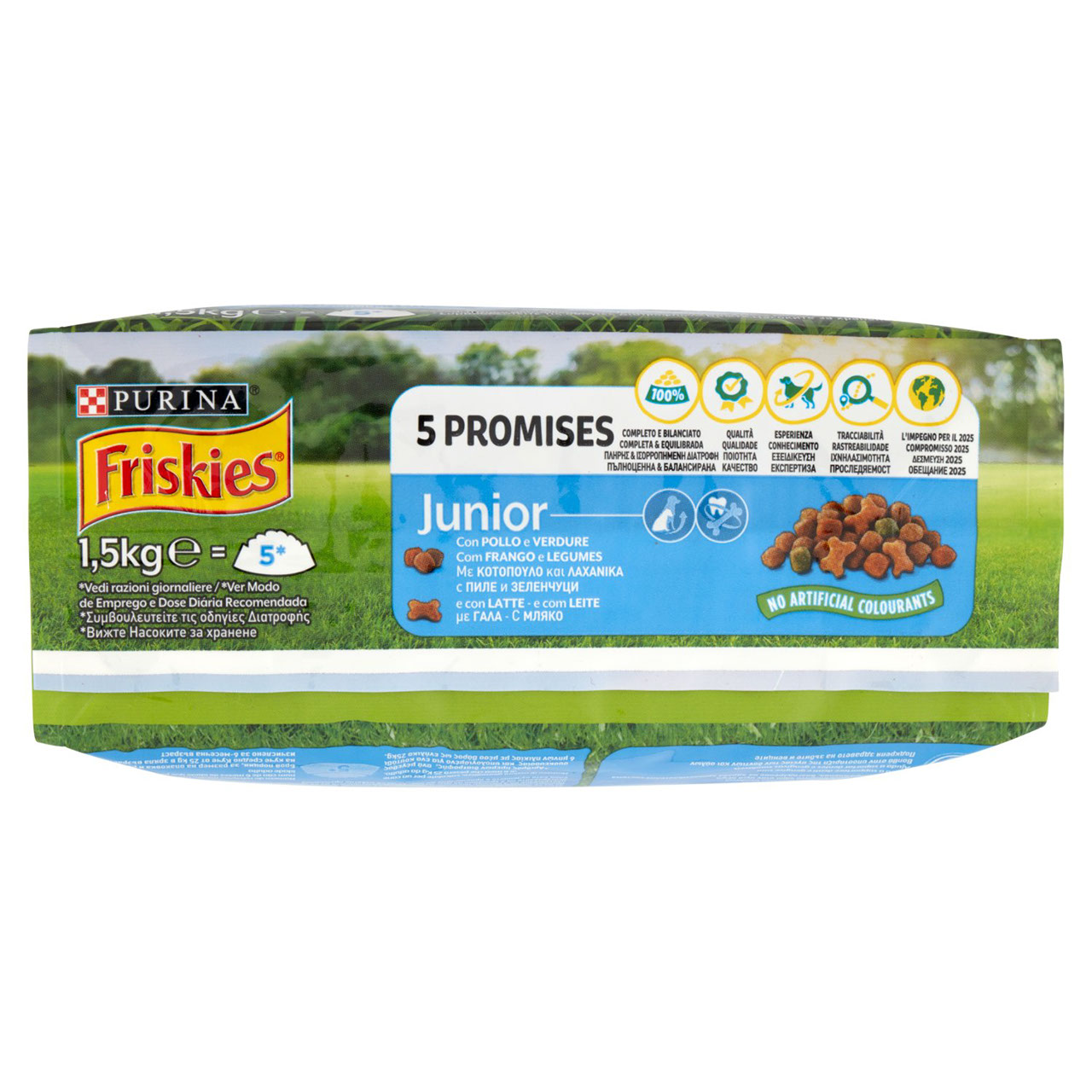 PURINA FRISKIES Cane Junior Con Pollo e Verdure e con Latte 1,5 Kg