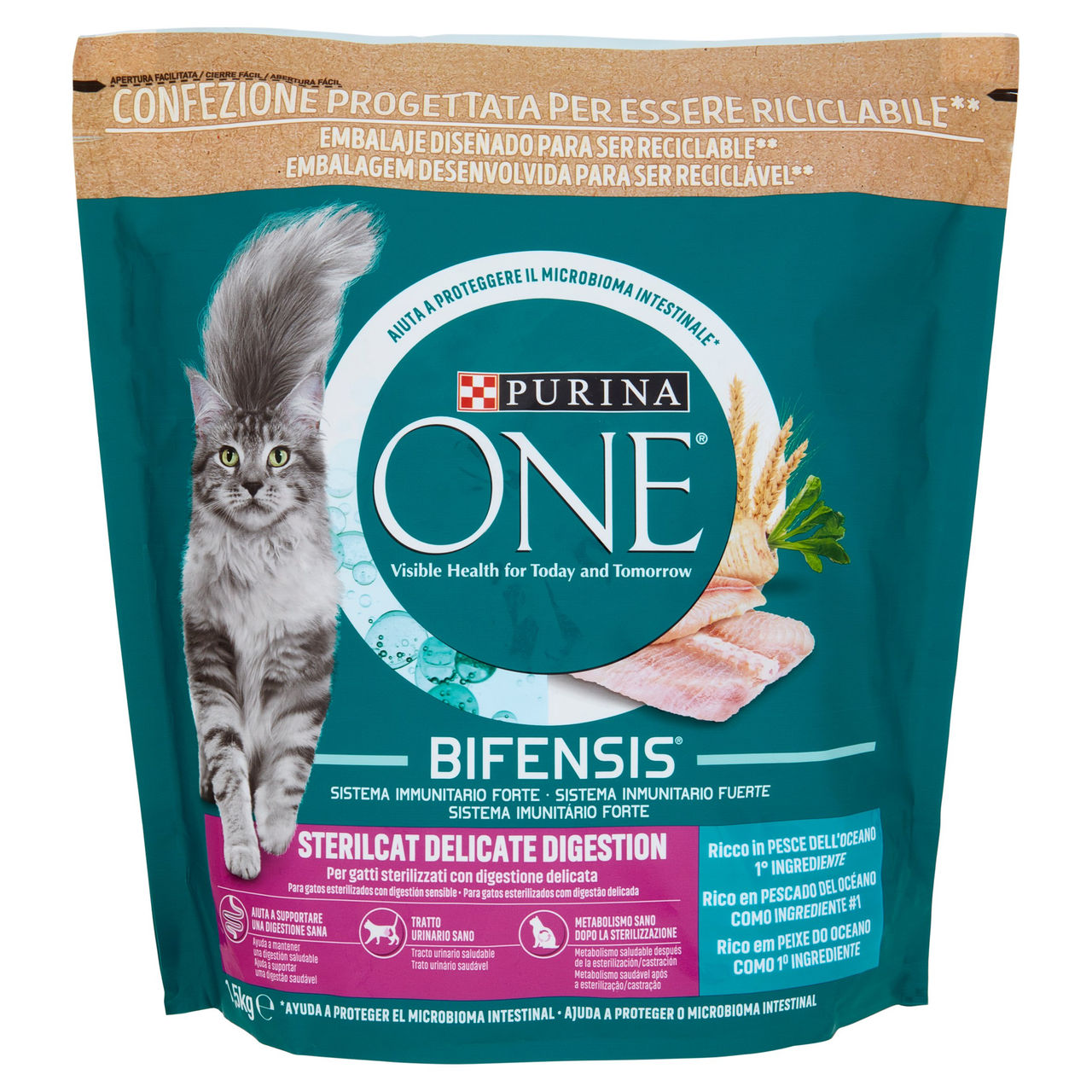 PURINA ONE Bifensis Sterilcat Delicate Pesce dell'Oceano 1,5 kg