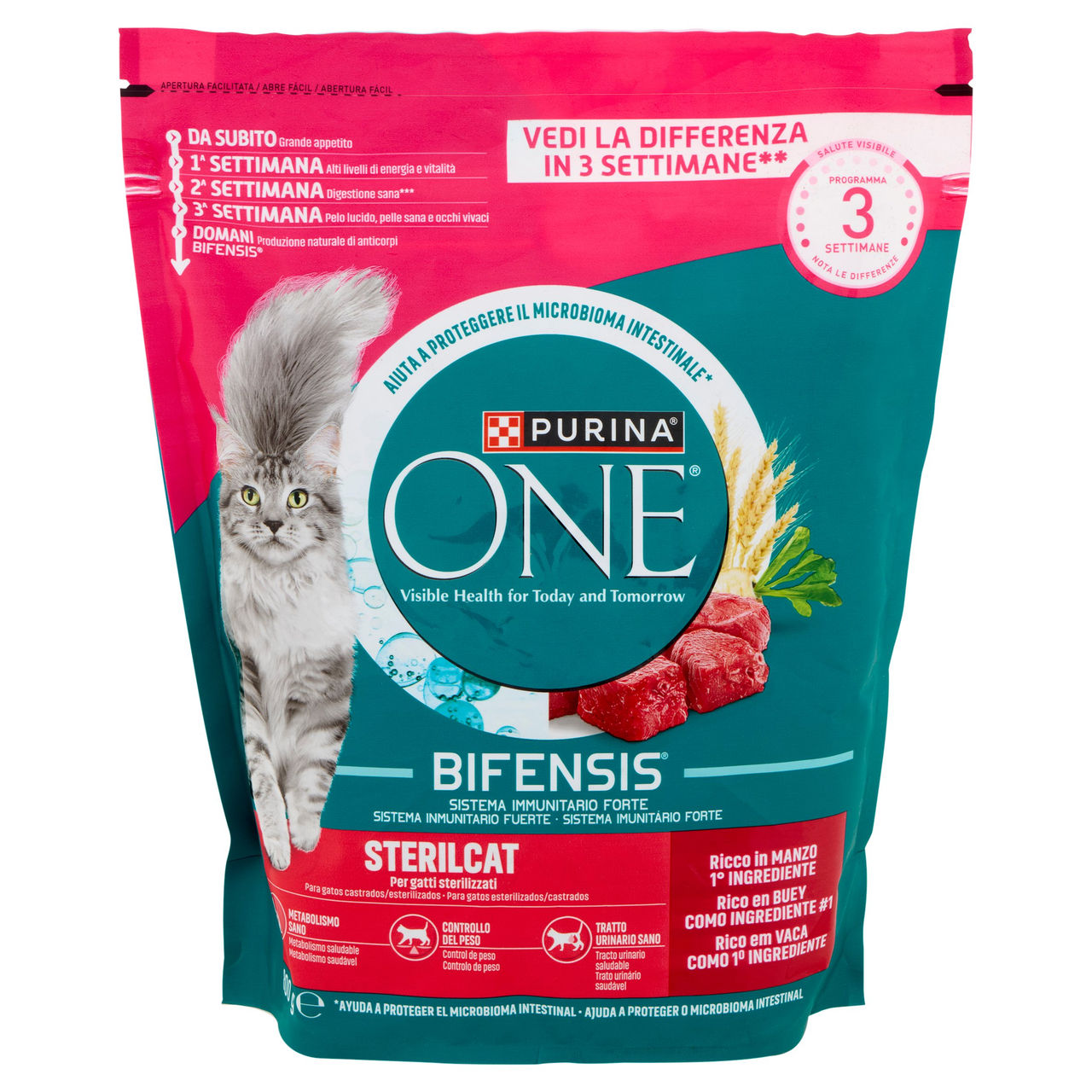 PURINA ONE Bifensis Sterilcat Manzo 800g