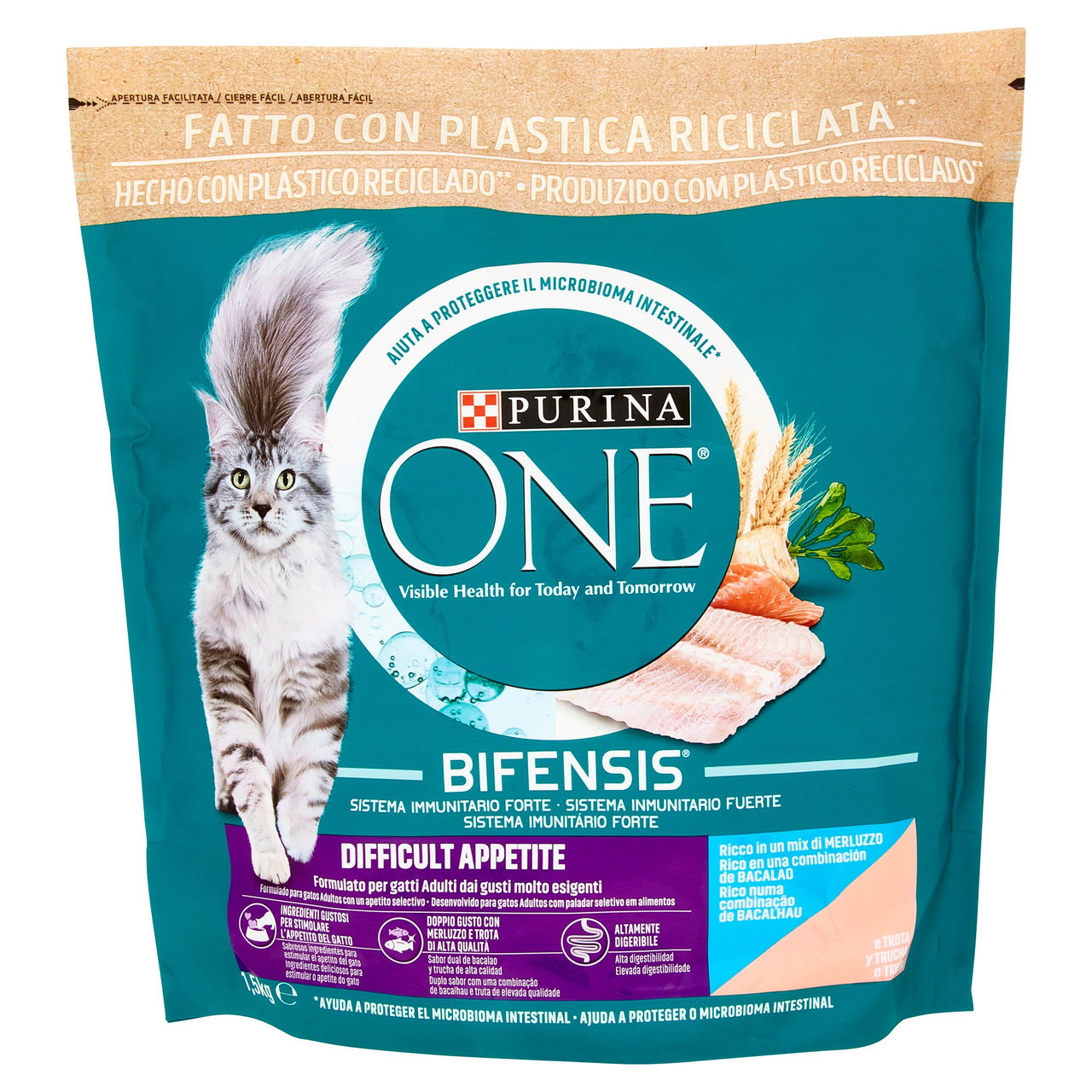 PURINA ONE Difficult Appetite Ricco in un mix di Merluzzo e Trota 1,5 kg