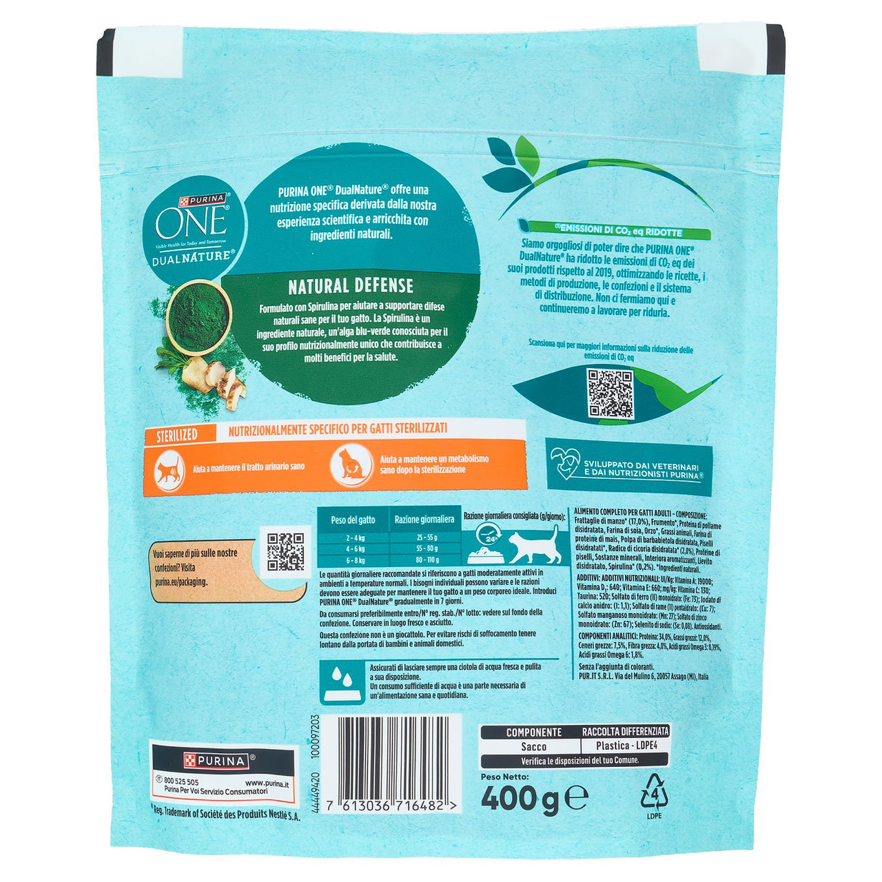 PURINA ONE DualNature Sterilizzato Manzo 400g