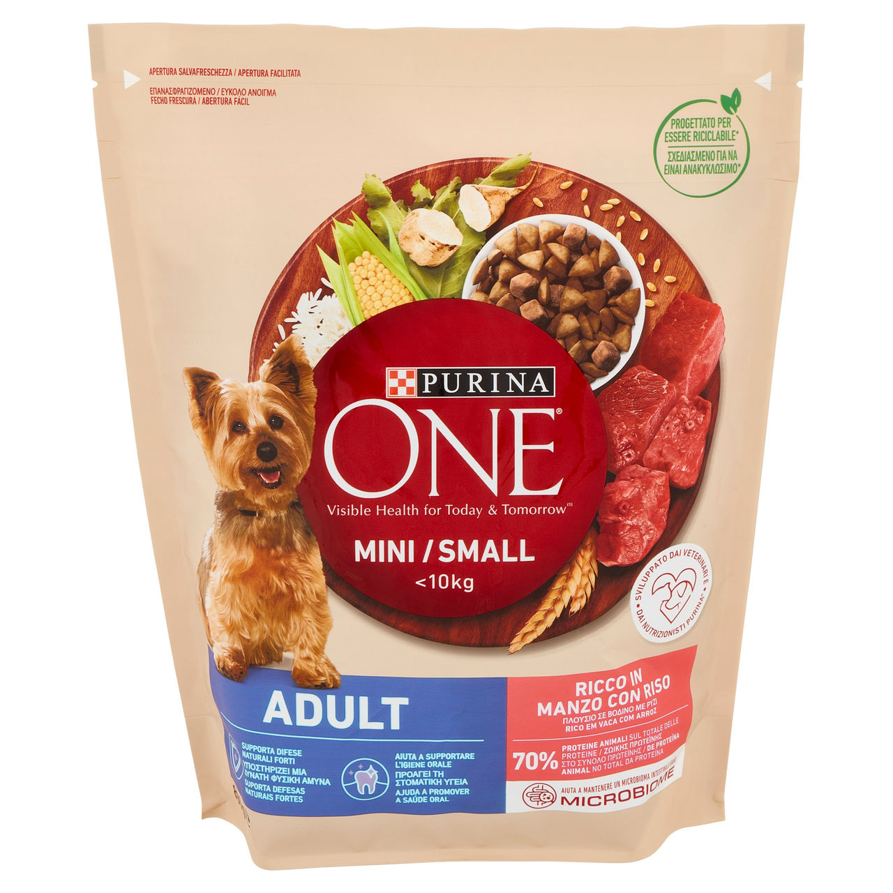 Crocchette Manzo e Riso Purina One Mini Conad