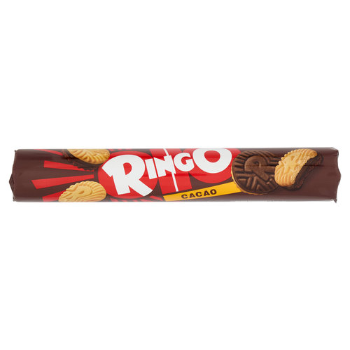 Ringo Cacao Biscotti Farciti con Crema Cacao Snack Merenda Tubo, 165g