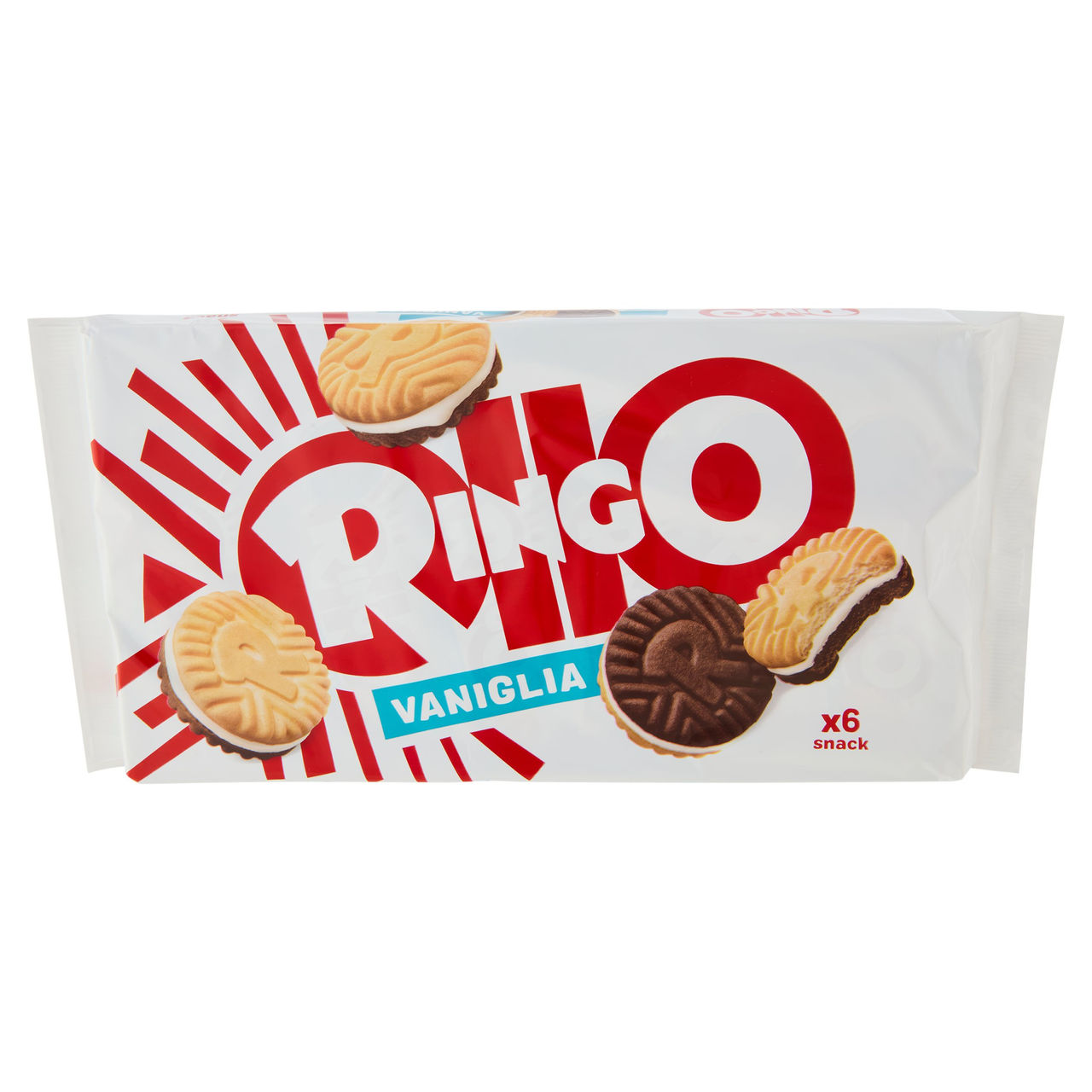 Ringo Vaniglia Biscotti Farciti con Crema Vaniglia Snack Merenda 6 porzioni 330g