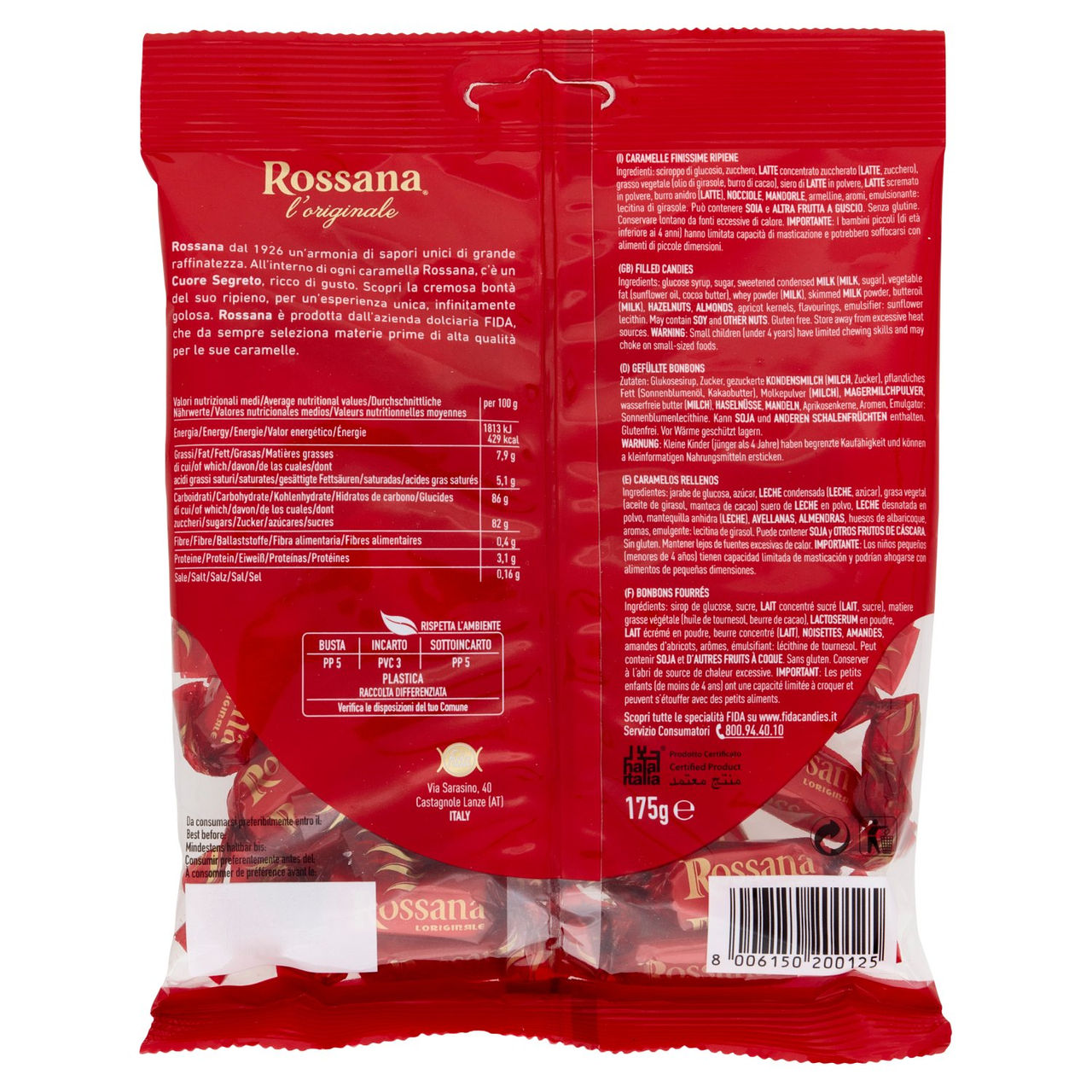 Caramelle Rossana 175 g