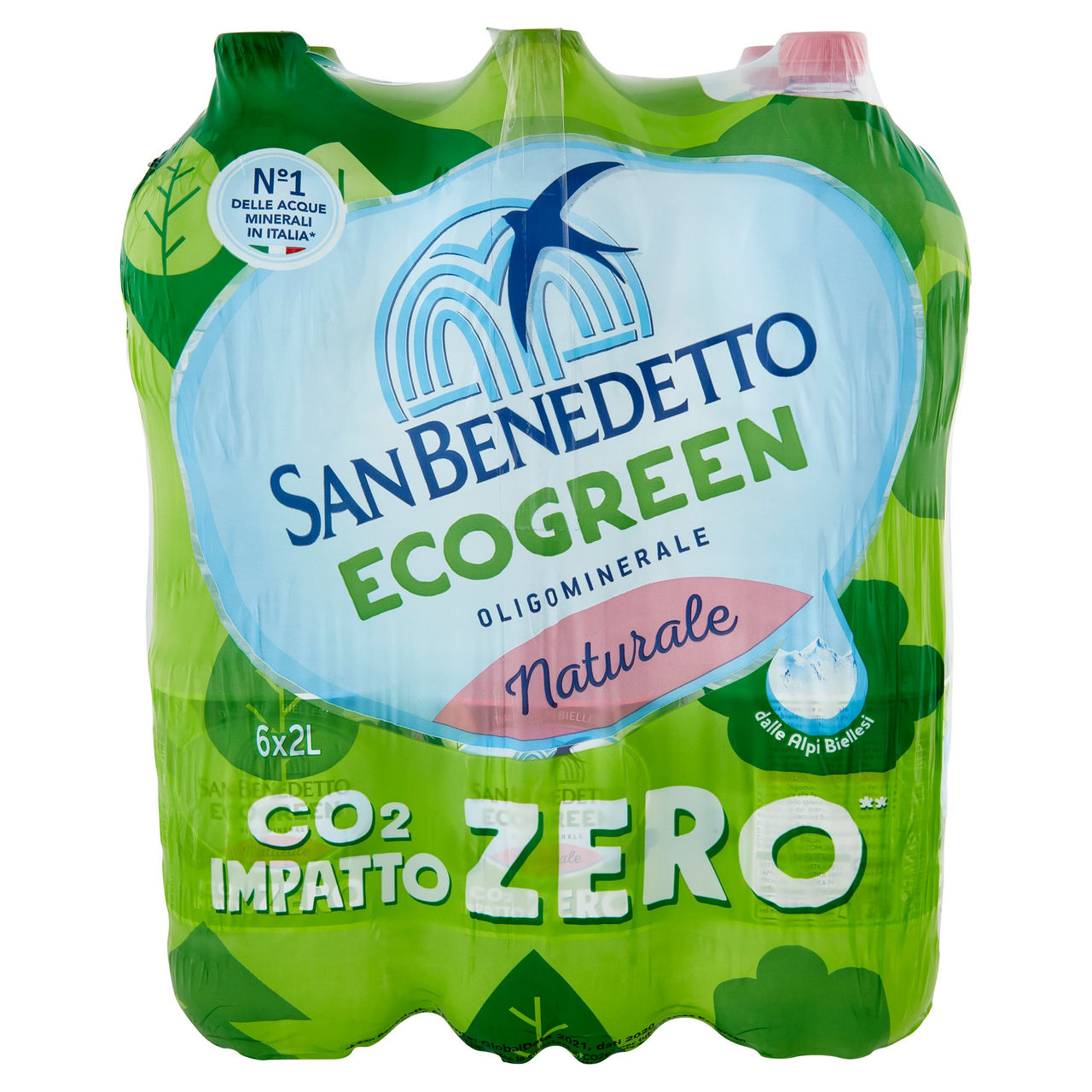 San Benedetto Acqua Naturale Primavera delle Alpi Ecogreen 6 x 2 L