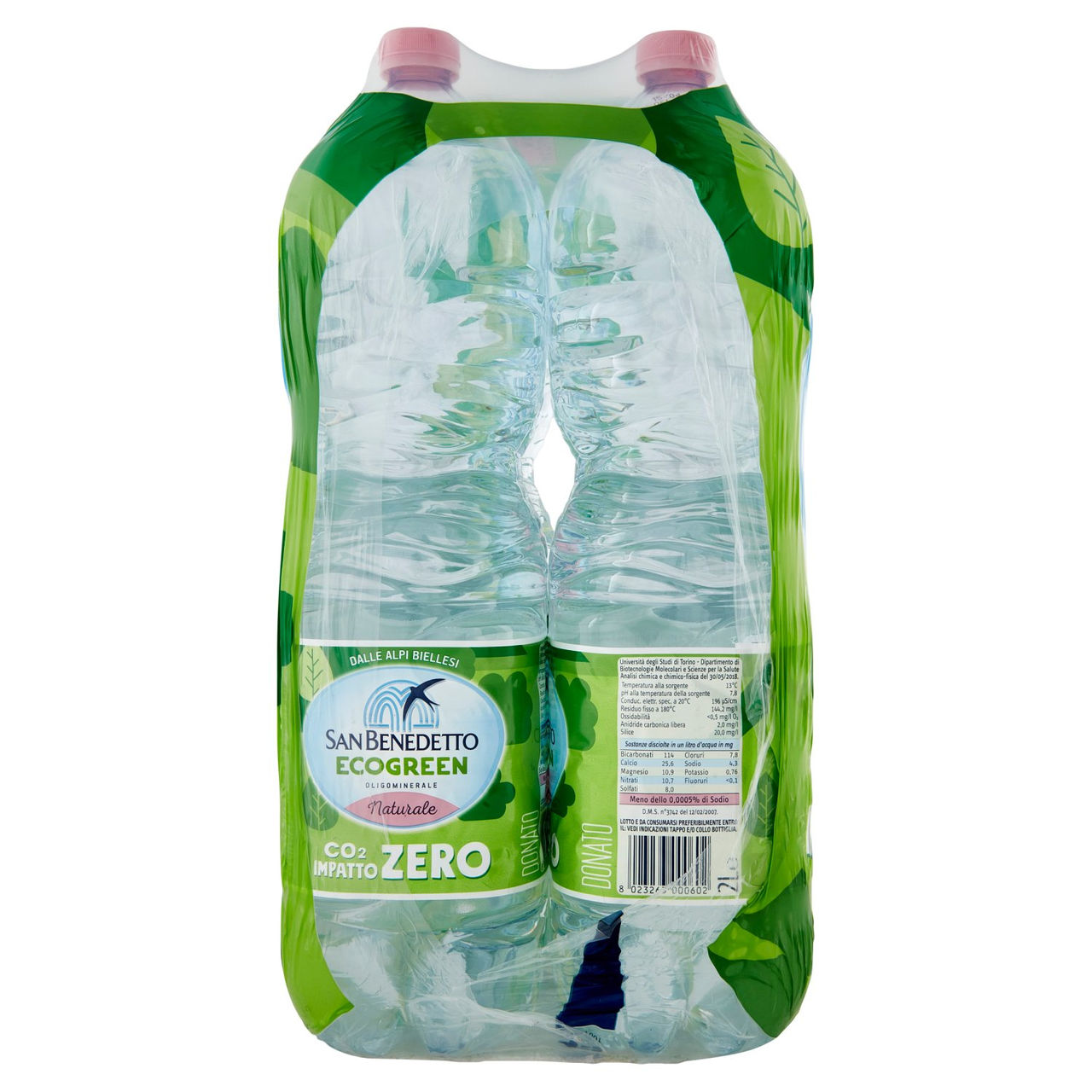 San Benedetto Acqua Naturale Primavera delle Alpi Ecogreen 6 x 2 L