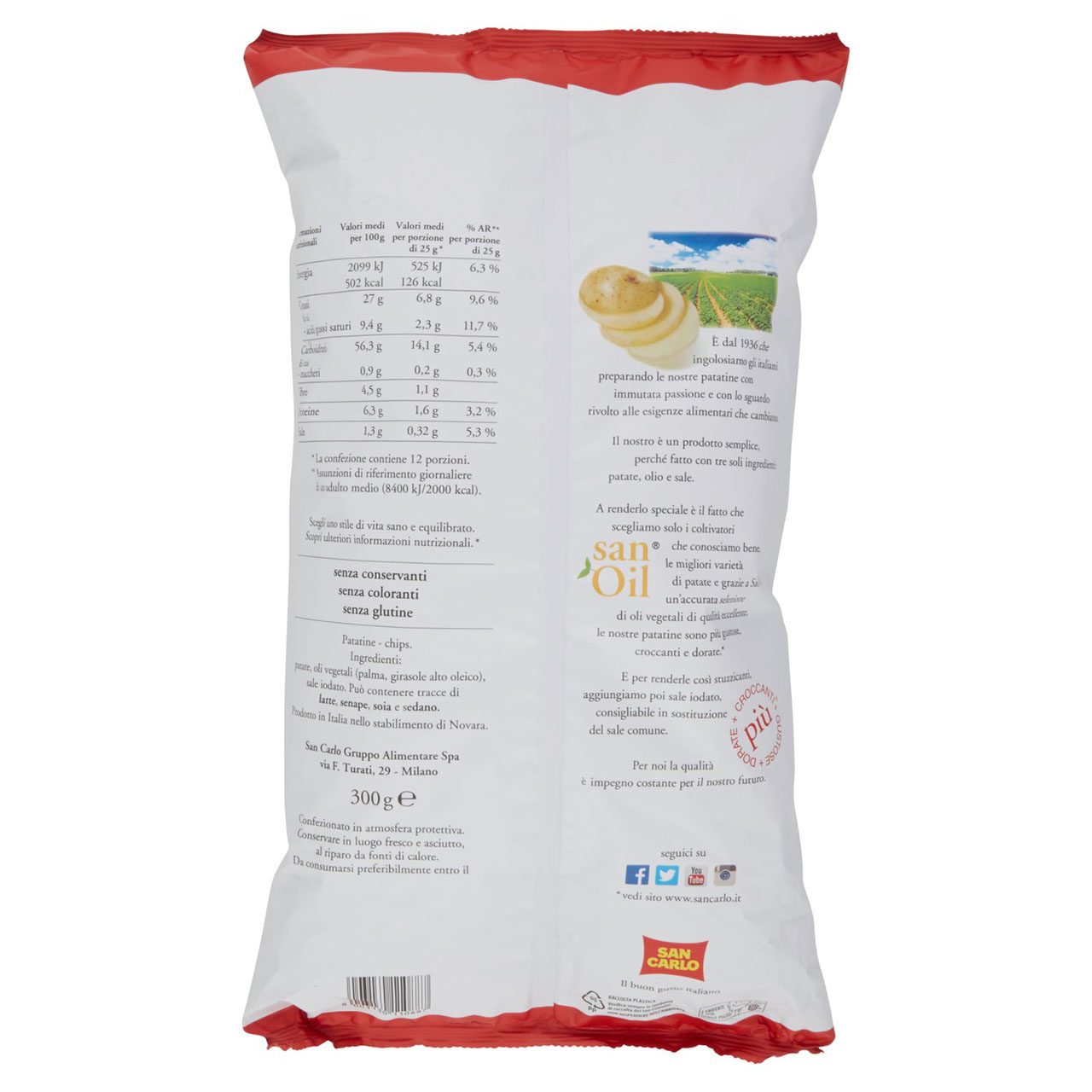 Patatine San Carlo Classiche 300g vendita online