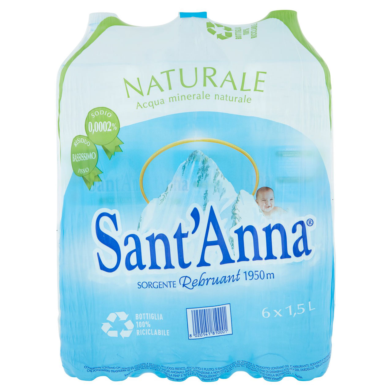 Sant'Anna Sorgente Rebruant 1950 m Naturale 6 x 1,5 L