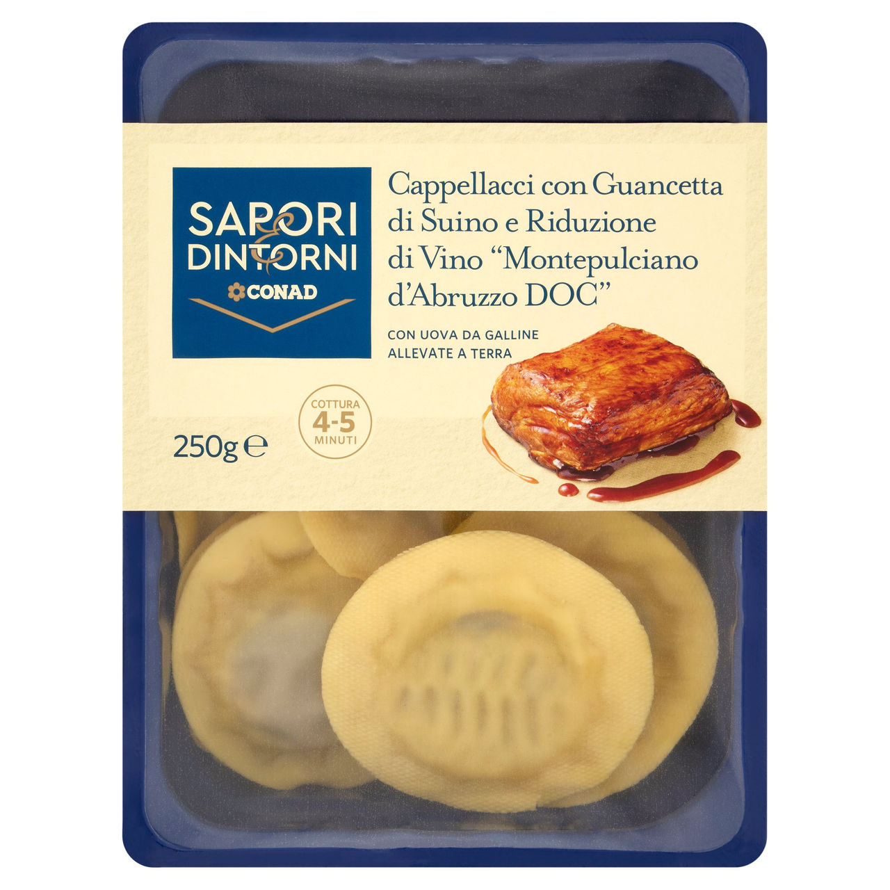 SAPORI & DINTORNI CONAD Cappellacci con Guancetta di Suino e Riduzione di Vino Montepulciano 250 g
