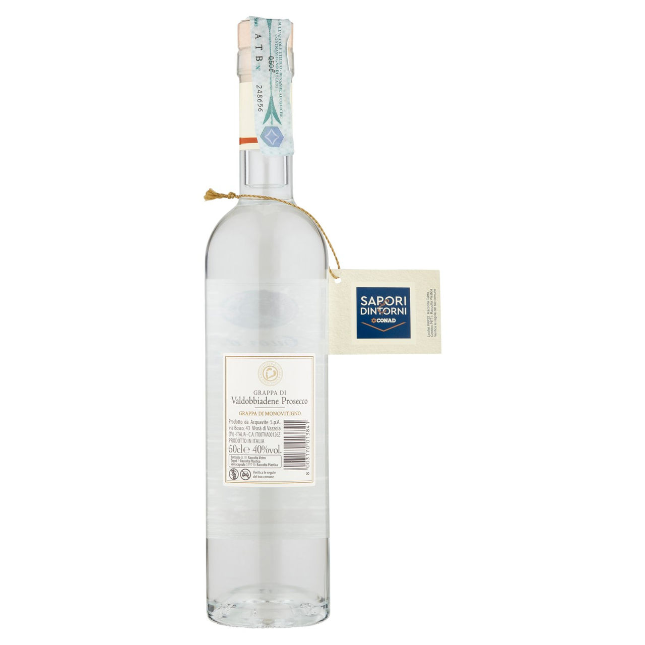 SAPORI & DINTORNI CONAD Cuor di Valdobbiadene Prosecco Grappa di Monovitigno 50 cl