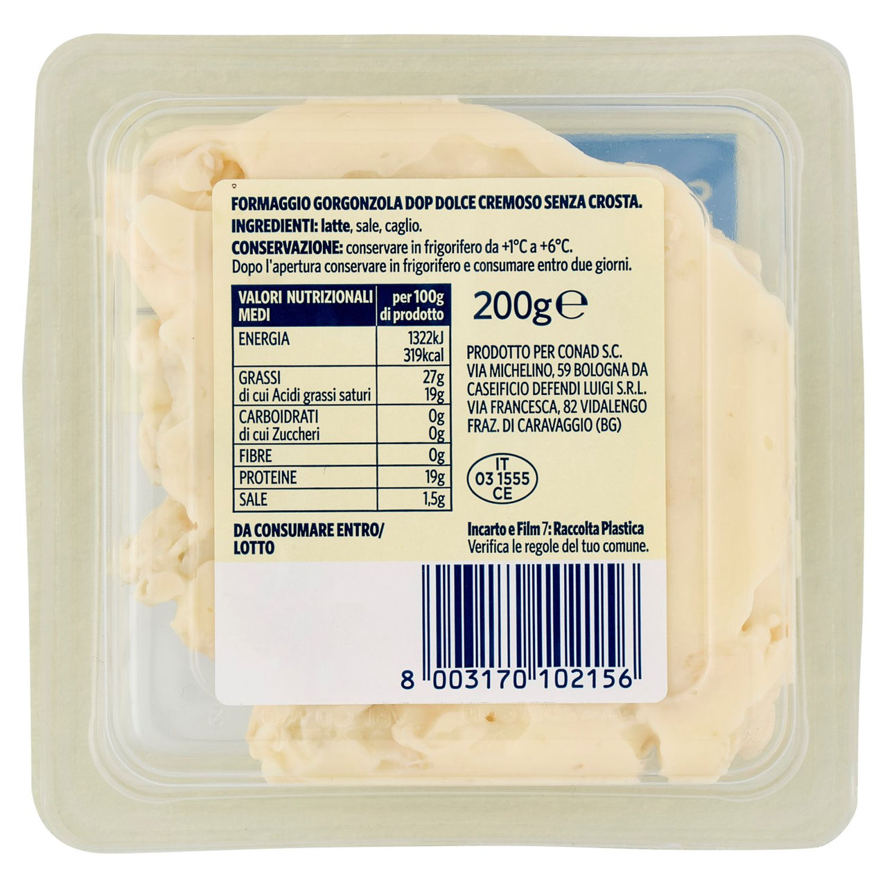 SAPORI & DINTORNI CONAD Gorgonzola DOP Dolce al Cucchiaio 200 g