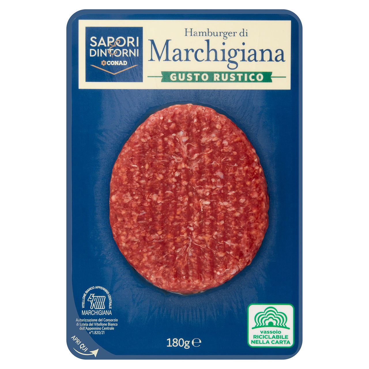 SAPORI & DINTORNI CONAD Hamburger di Marchigiana Gusto Rustico 180 g