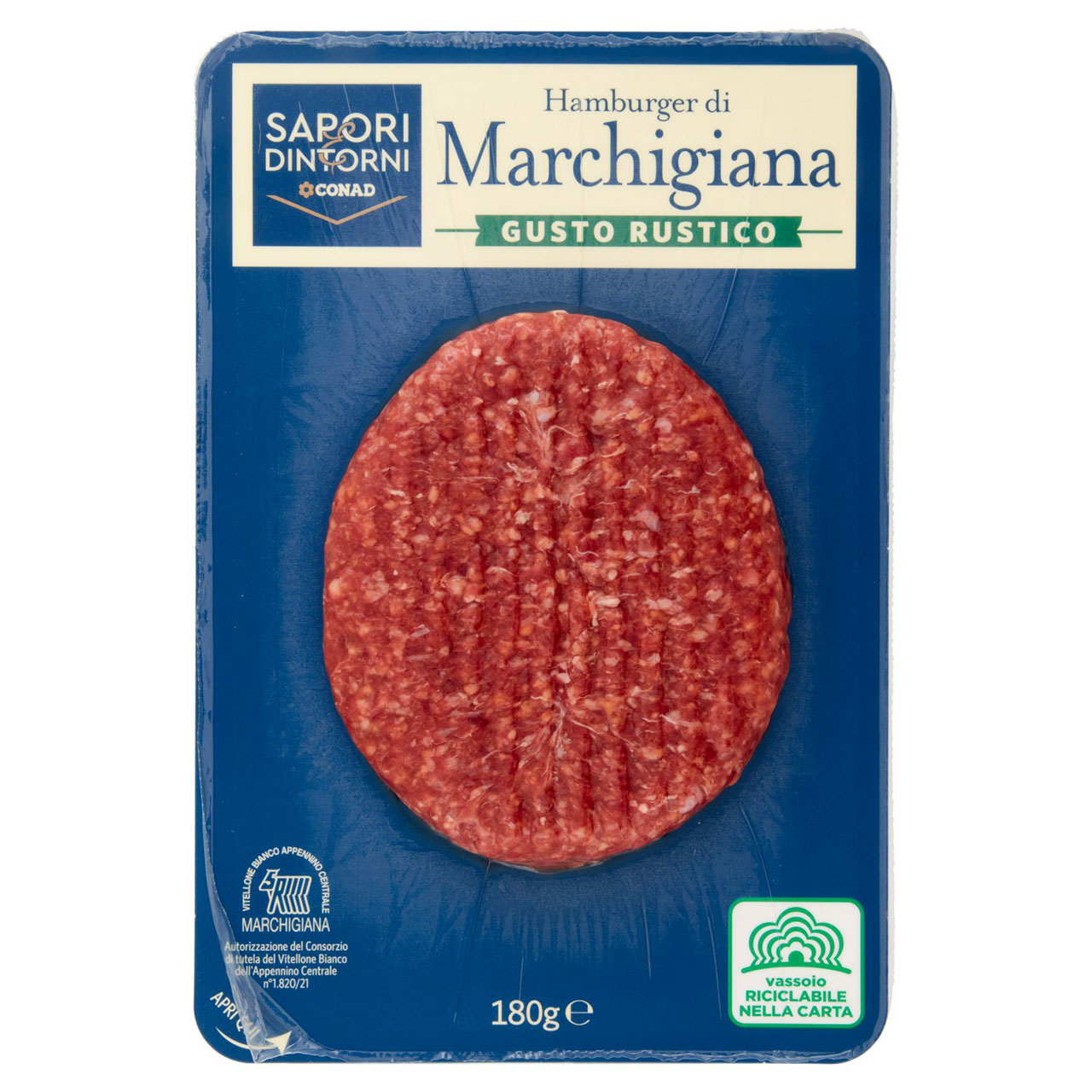 SAPORI & DINTORNI CONAD Hamburger di Marchigiana Gusto Rustico 180 g