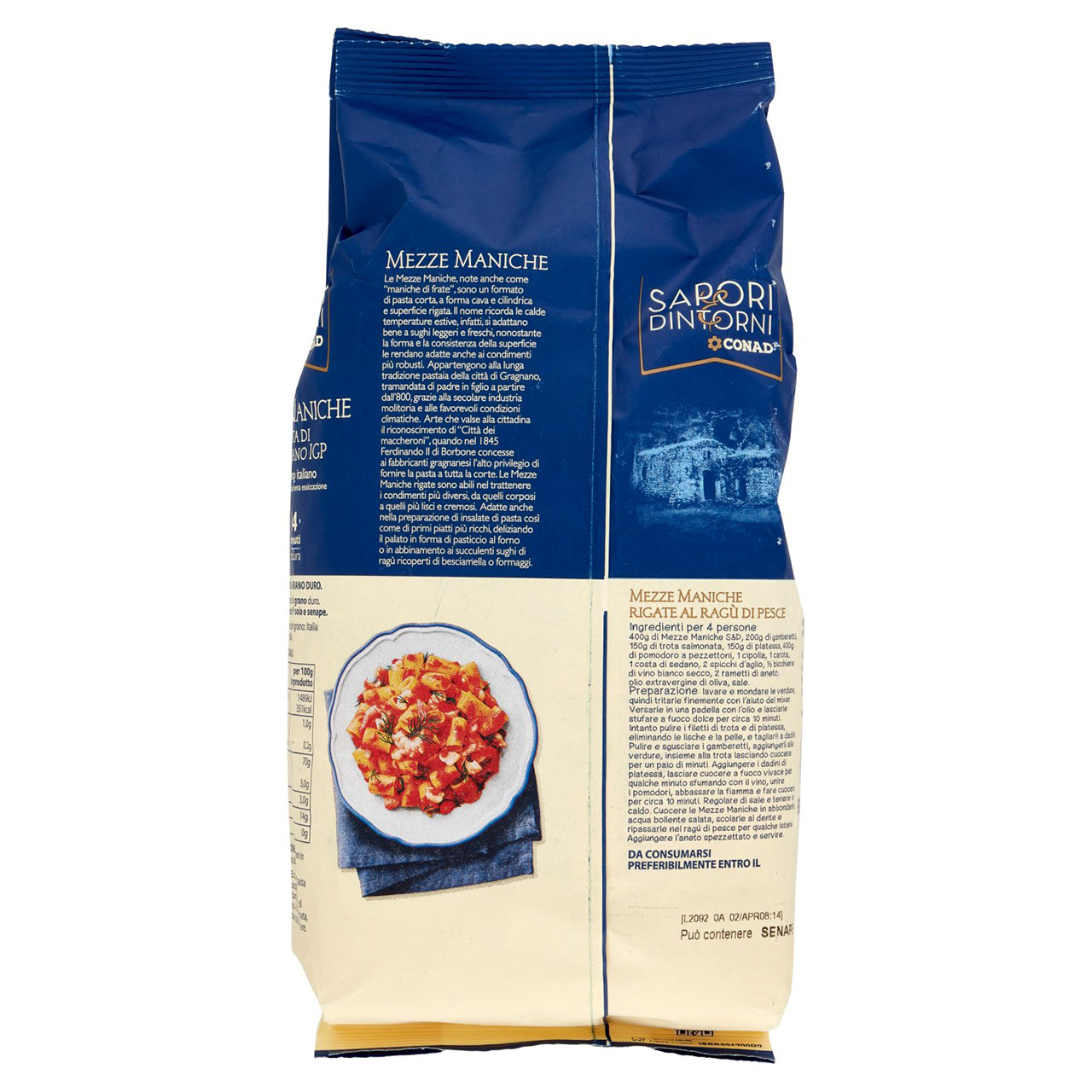 SAPORI & DINTORNI CONAD Mezze Maniche Pasta di Gragnano IGP 500 g