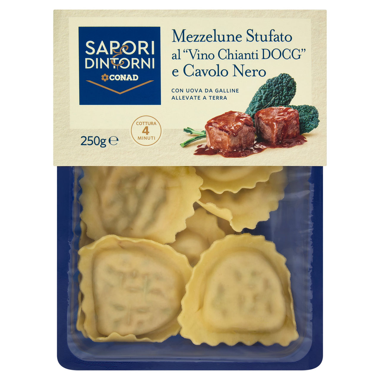 SAPORI & DINTORNI CONAD Mezzelune Stufato al "Vino Chianti DOCG" e Cavolo Nero 250 g