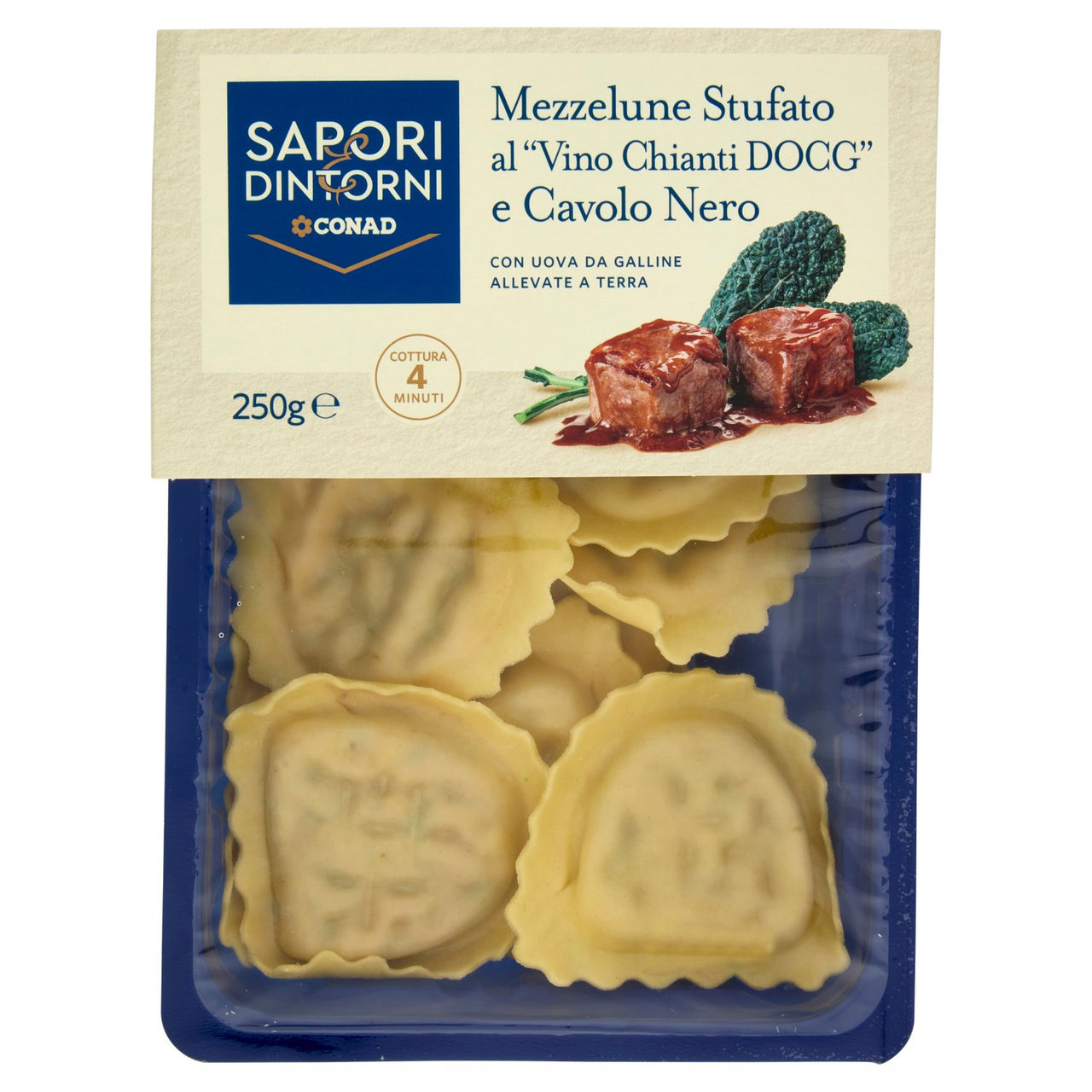 SAPORI & DINTORNI CONAD Mezzelune Stufato al "Vino Chianti DOCG" e Cavolo Nero 250 g