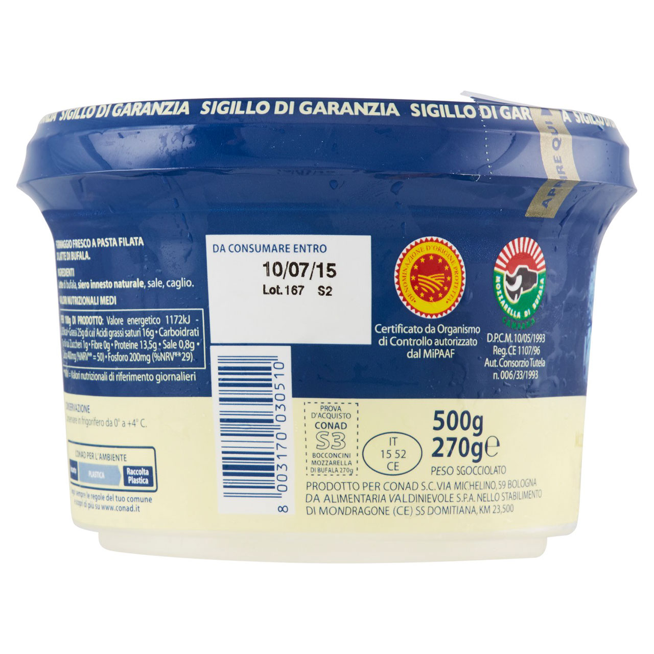 Mozzarella di Bufala Campana DOP Bocconcini 270 g